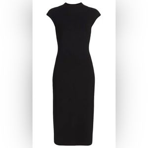 Theory High Neck Double Knit Midi Dress / S